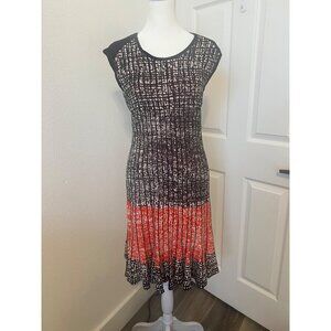 NWOT NIC & ZOE fitted style fit & flare A -line stretchy dress abstract print PE